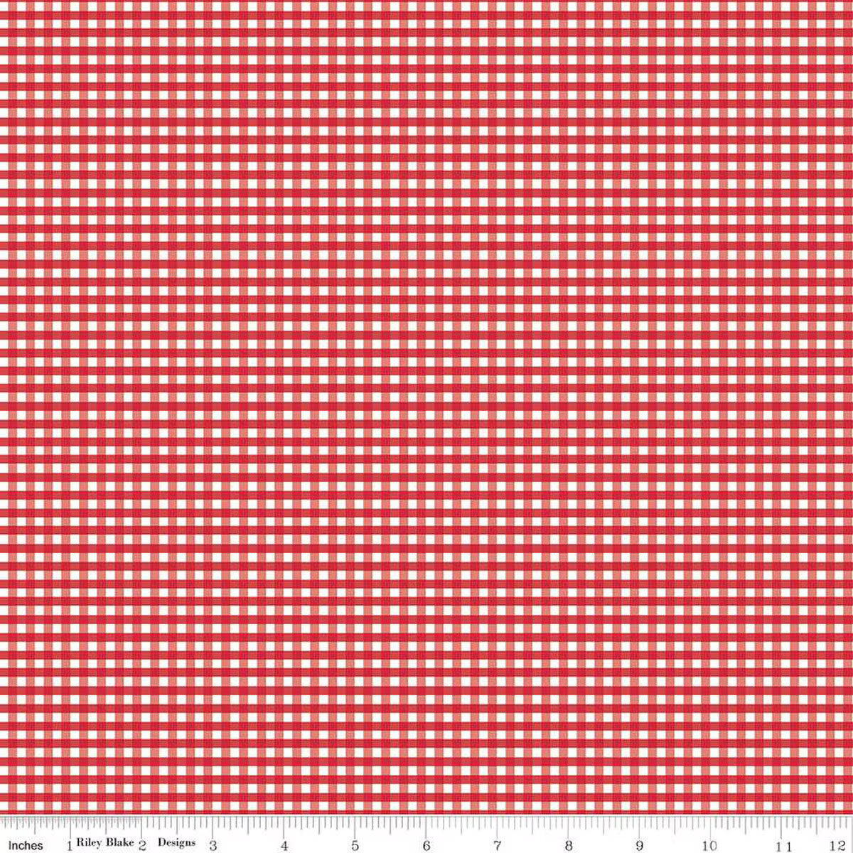 1/8" Gingham Red FQ