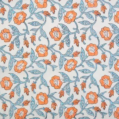 Trumpet Vines in Winter, Indian Block Prints