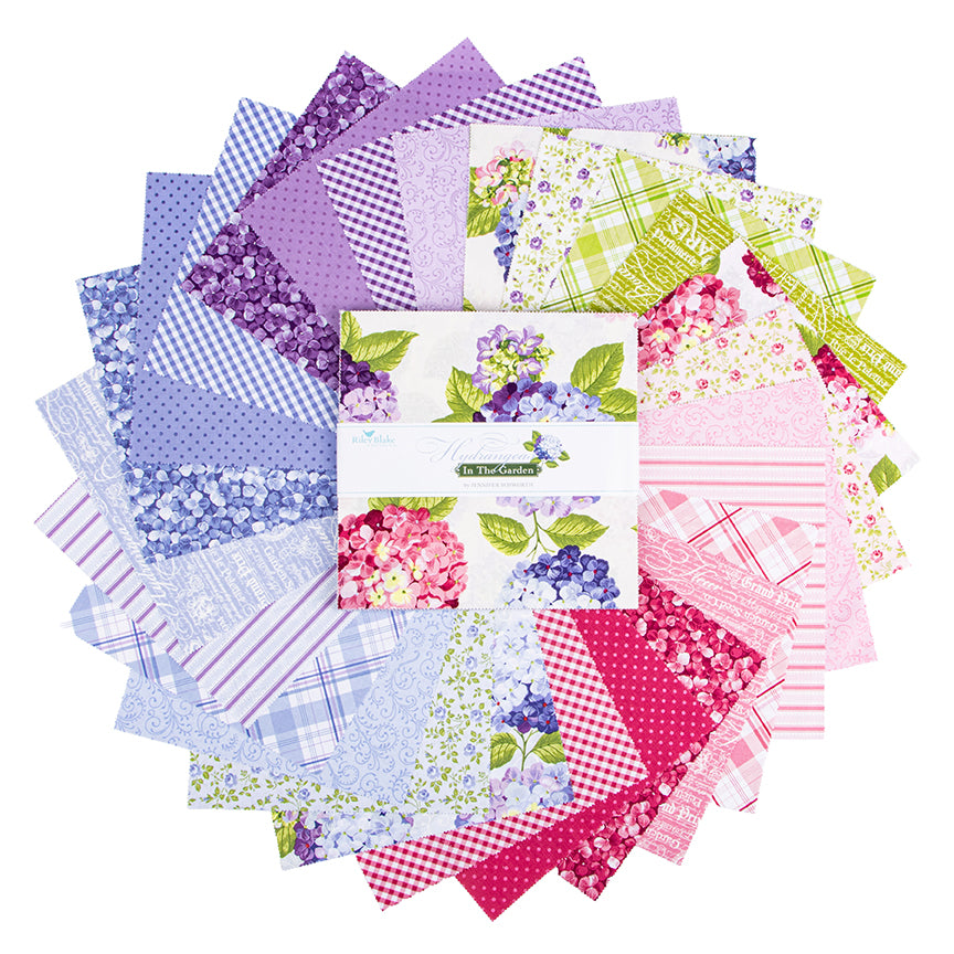 Hydrangeas in the Garden 10 Inch Stacker, 42 Pcs.