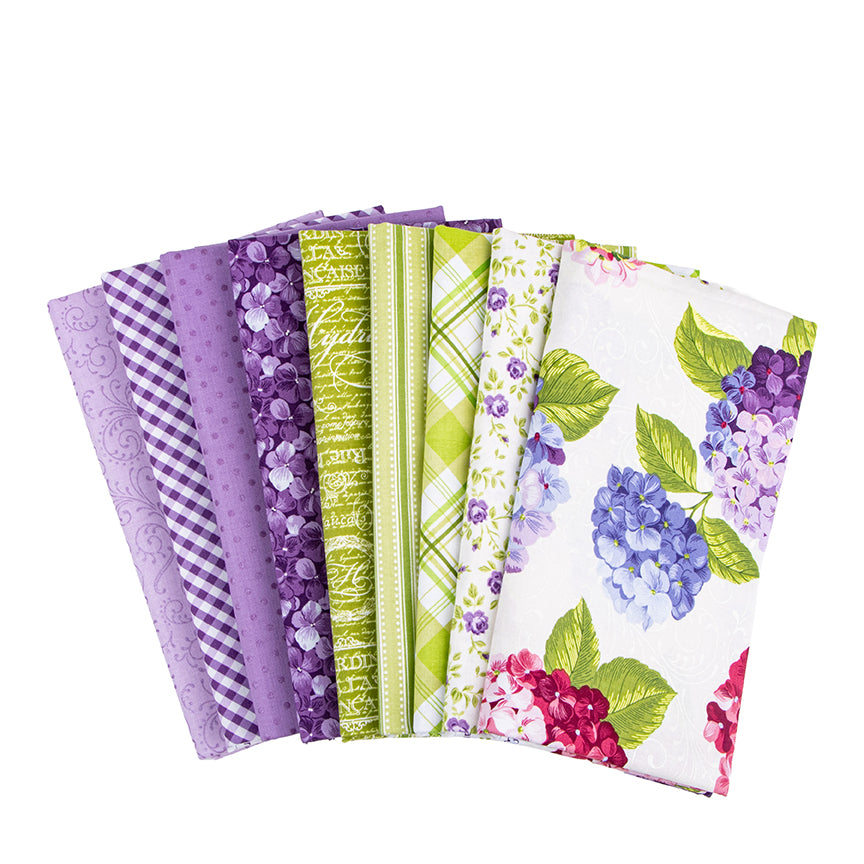 Hydrangeas in the Garden 1 Yard Bundle Multi, 9 Pcs