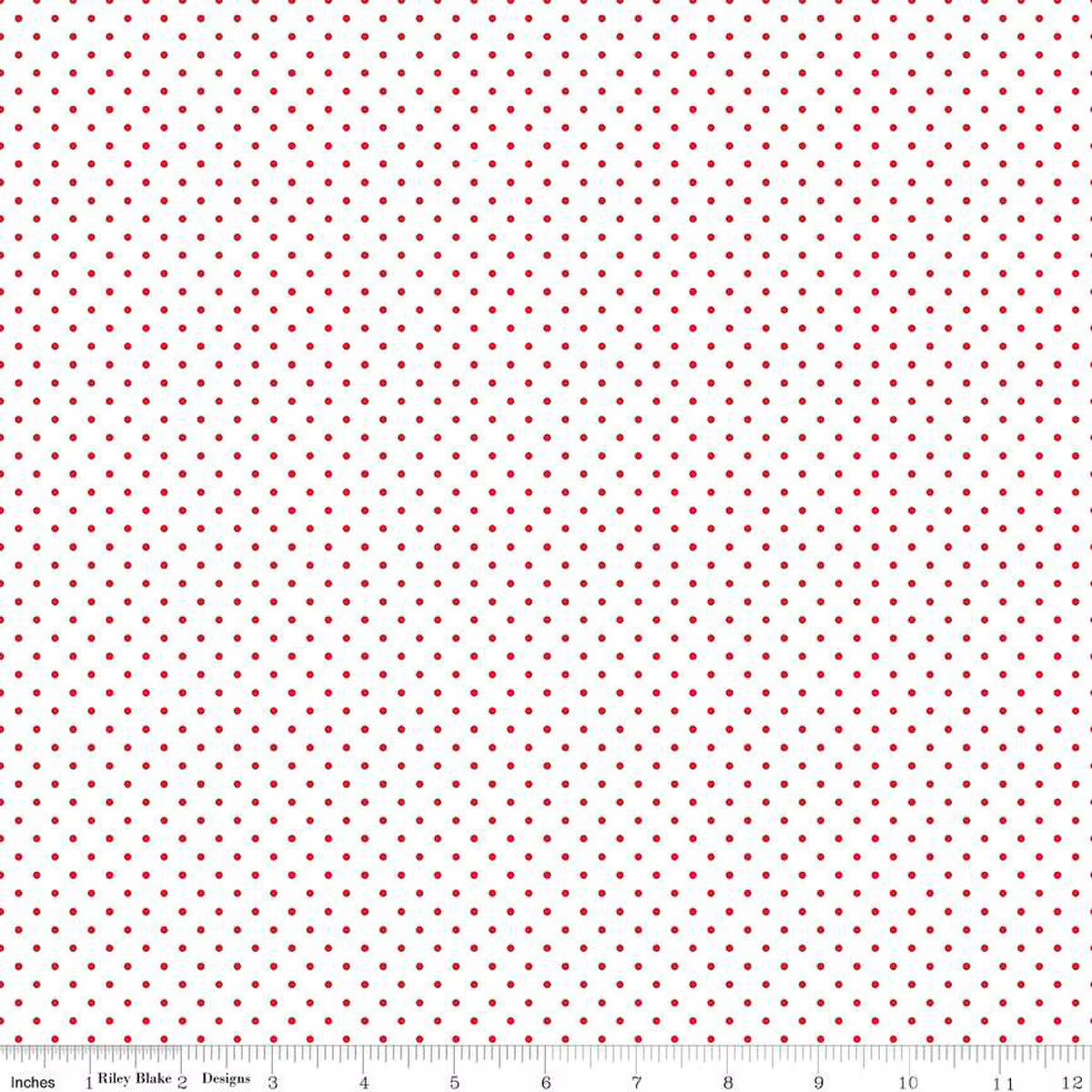 Swiss Dot On White Red FQ