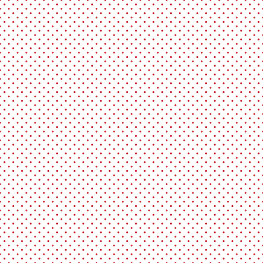 Wide Back Swiss Dot Red on White - Wide Back