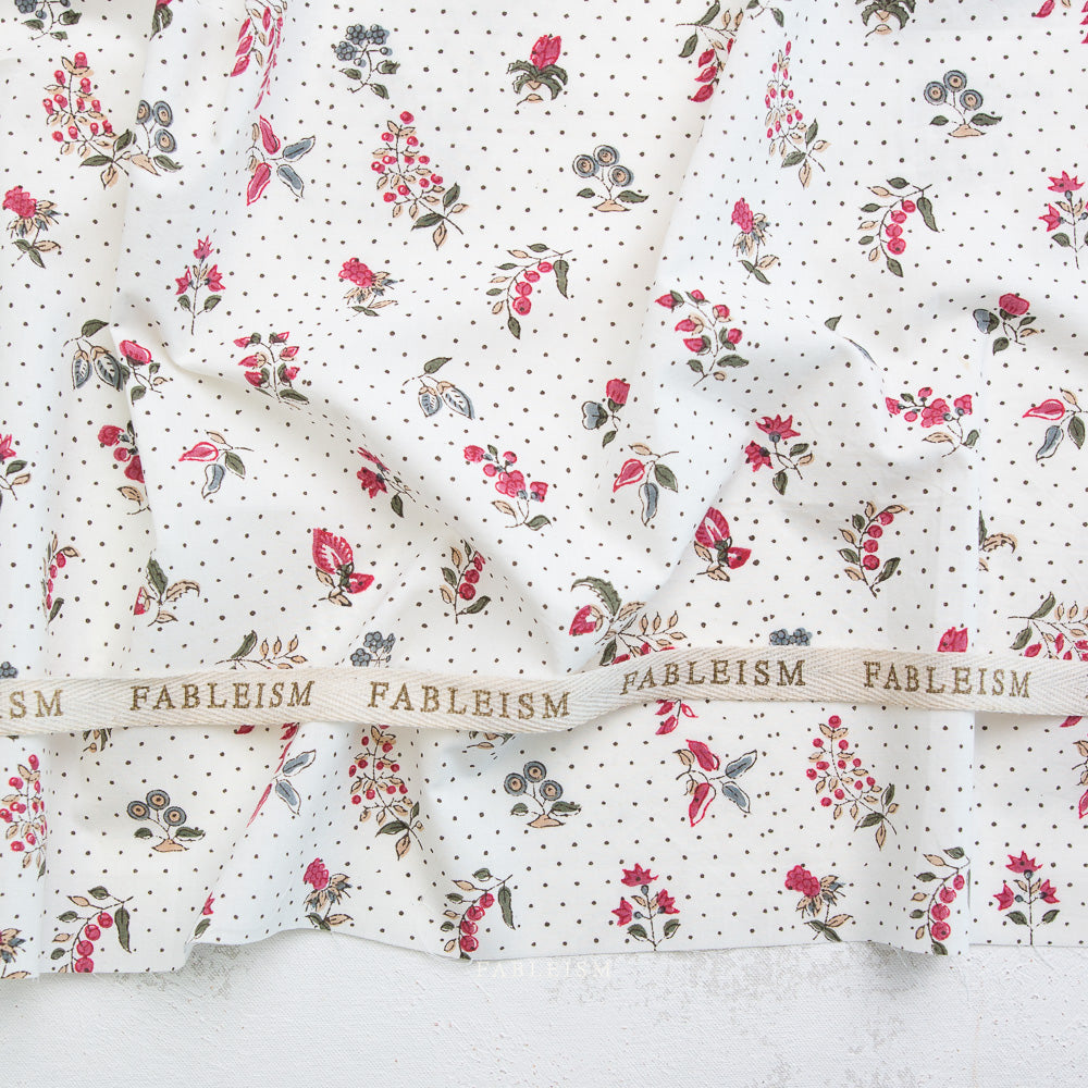 Dottie floral in Cream, Indian Block Prints